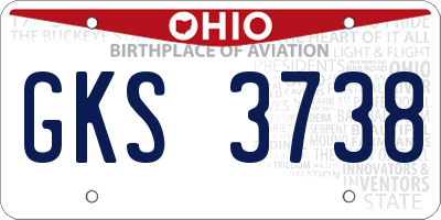 OH license plate GKS3738