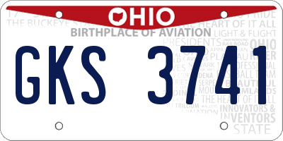 OH license plate GKS3741
