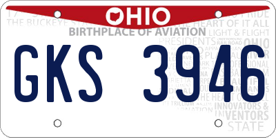 OH license plate GKS3946