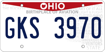 OH license plate GKS3970