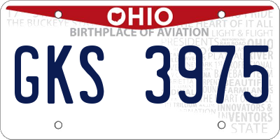 OH license plate GKS3975