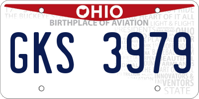 OH license plate GKS3979