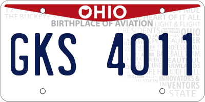 OH license plate GKS4011