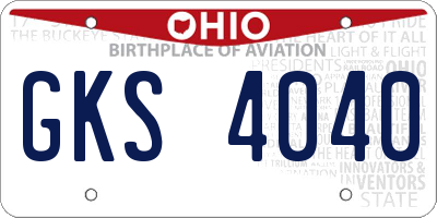 OH license plate GKS4040