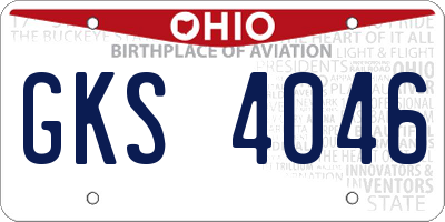 OH license plate GKS4046