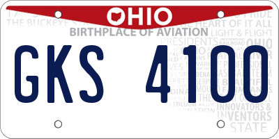 OH license plate GKS4100