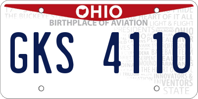 OH license plate GKS4110