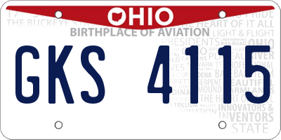 OH license plate GKS4115