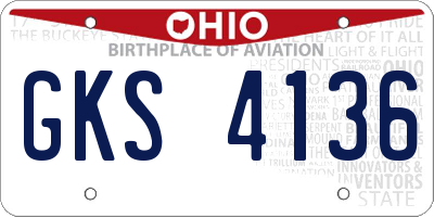 OH license plate GKS4136