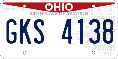 OH license plate GKS4138
