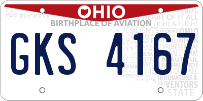 OH license plate GKS4167