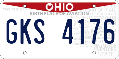 OH license plate GKS4176