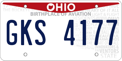OH license plate GKS4177