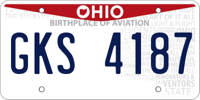 OH license plate GKS4187