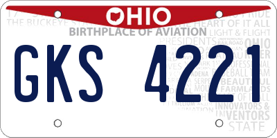 OH license plate GKS4221