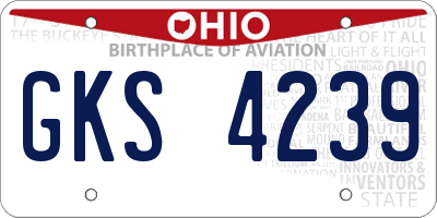 OH license plate GKS4239