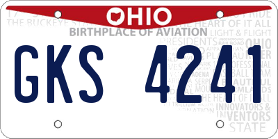 OH license plate GKS4241