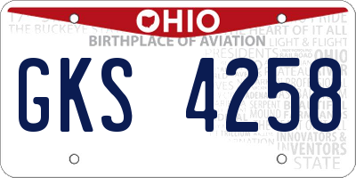 OH license plate GKS4258