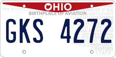 OH license plate GKS4272
