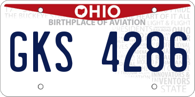 OH license plate GKS4286