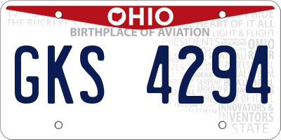 OH license plate GKS4294