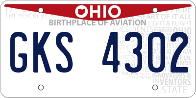 OH license plate GKS4302