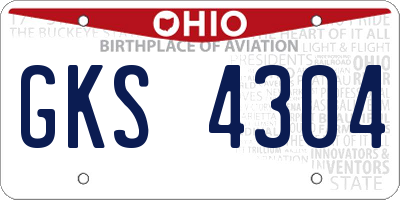 OH license plate GKS4304
