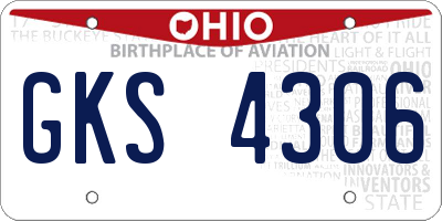 OH license plate GKS4306
