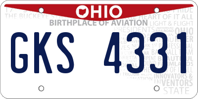 OH license plate GKS4331