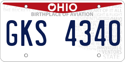 OH license plate GKS4340