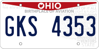 OH license plate GKS4353