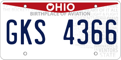 OH license plate GKS4366