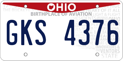 OH license plate GKS4376