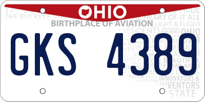 OH license plate GKS4389