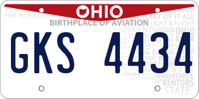 OH license plate GKS4434