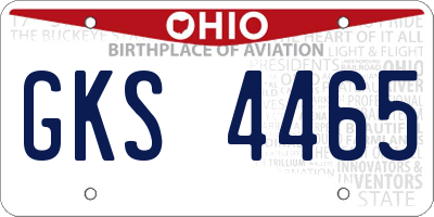 OH license plate GKS4465