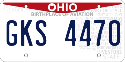 OH license plate GKS4470