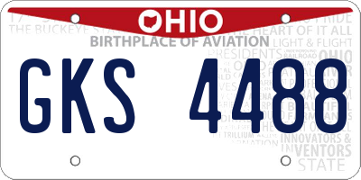 OH license plate GKS4488