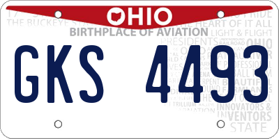 OH license plate GKS4493