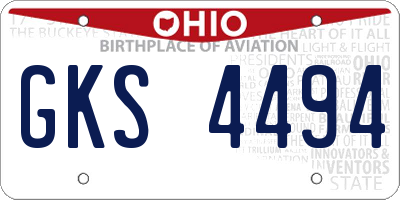 OH license plate GKS4494