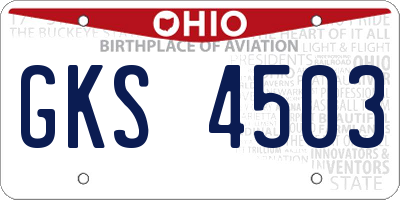 OH license plate GKS4503