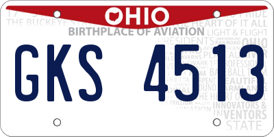 OH license plate GKS4513