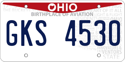 OH license plate GKS4530