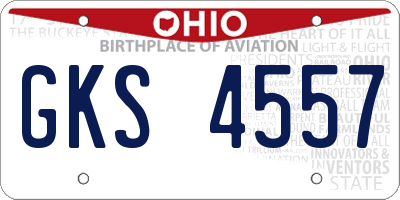 OH license plate GKS4557