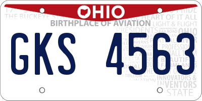 OH license plate GKS4563