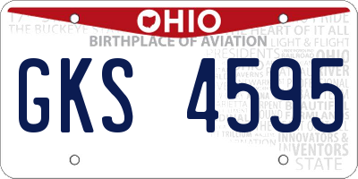 OH license plate GKS4595
