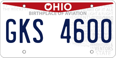 OH license plate GKS4600