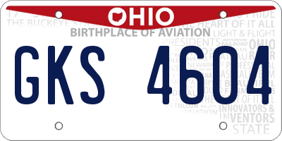 OH license plate GKS4604