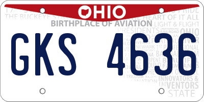 OH license plate GKS4636