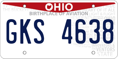 OH license plate GKS4638